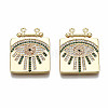 Brass Micro Pave Colorful Cubic Zirconia Pendants X-KK-S356-215G-NF-1