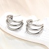 Non-Tarnish 304 Stainless Steel C-shape Stud Earrings EJEW-G298-13A-P-5