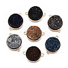 Natural Druzy Agate Links Connectors G-T131-86-1