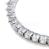 Brass Pave Clear Cubic Zirconia Teardrop Link Bracelets BJEW-YWC0002-08P-2