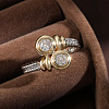 Flat Round Brass Micro Pave Clear Cubic Zirconia Finger Rings for Women FS-WGBC030-02-2