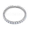 Rack Plating Brass Micro Pave Cubic Zirconia Chain Bracelets BJEW-P341-06A-P-1