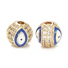 Brass Micro Pave Cubic Zirconia Beads ZIRC-A019-16G-A02-1