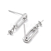 925 Sterling Silver with Cubic Zirconia Stud Earrings Findings EJEW-B038-02P-2