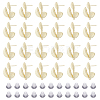 DICOSMETIC 50Pcs Rack Plating Alloy Leaf Stud Earring Findings FIND-DC0003-47-1