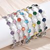 Brass Micro Pave Cubic Zirconia Link Cahin Bracelets for Women BJEW-A172-01P-1