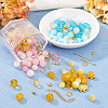 3 Sets 3 Styles DIY Lampwork Beads & Alloy Pendant & Link & Bead Caps Jewelry Findings Kits DIY-TA0011-60-6