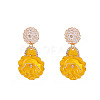 Alloy Enamel Stud Dangle Earrings WG6042F-02-2