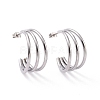 Non-Tarnish 304 Stainless Steel C-shape Stud Earrings EJEW-G298-13B-P-1