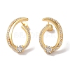 Brass Micro Pave Clear Cubic Zirconia Stud Earrings for Women EJEW-A110-04G-2