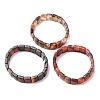 Dyed & Heated Natural Banded Agate Faceted Beaded Stretch Bracelets for Women BJEW-K251-08F-4
