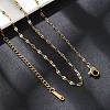 Ion Plating(IP) 304 Stainless Steel Dapped Chain Necklace for Men Women NJEW-E076-02G-2