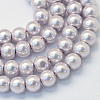 Baking Paint Pearlized Glass Pearl Round Bead Strands X-HY-Q003-6mm-25-1