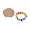 Glass Seed & Brass Beads Finger Rings RJEW-JR00687-3