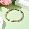 Natural Crazy Agate Rondelle & Pearl Beaded Stretch Bracelets BJEW-JB09918-05-2