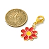 10Pcs 5 Styles Flower Alloy Enamel Pendant Decorations HJEW-JM02749-4