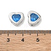 Valentine's Day Brass Pave Cornflower Blue Glass Beads KK-A300-06P-3