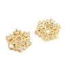 Christmas Brass Clear Cubic Zirconia Beads KK-B186-12G-2