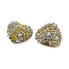 Sparkling Acrylic Heart Beads with Rhinestone Embellishment OACR-NH0001-02A-05-2