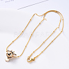 PVD Vacuum Plating 304 Stainless Steel Round Snake Chain Necklace NJEW-S420-009C-G-5