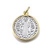 Brass Saint Benedict Medal Pendants KK-V010-01GP-01-1