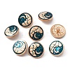 1-Hole Alloy Enamel Shank Buttons BUTT-WH0015-58A-1