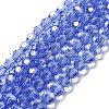 Electroplate Transparent Glass Beads Strands EGLA-A035-T8mm-A21-1
