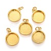 Brass Pendant Cabochon Settings X-KK-P146-06G-3