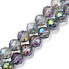 Electroplate Transparent Glass Beads Strands EGLA-N002-34B-C10-1
