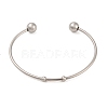 Tarnish Resistant Fashion 304 Stainless Steel Cuff Bangles Torque Bangles BJEW-H473-01P-5
