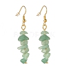 Natural Green Aventurine Chip Beaded Dangle Earrings EJEW-JE04788-01-1