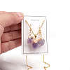 Nuggets Natural Amethyst Pendant Necklaces & Dangle Earrings Sets FS-WGD81FA-01-2