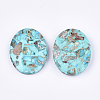 Assembled Synthetic Imperial Jasper and Turquoise Pendants G-S329-065A-2