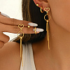 Stainless Steel Ring Tassel Earrings Sets LS-OV1980-3-1