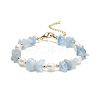 5Pcs 5 Style Natural Mixed Gemstone Chips & Pearl Beaded Bracelets Set for Women BJEW-JB08778-4