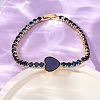 Brass Micro Pave Cubic Zirconia Link Chain Bracelets for Women BJEW-K273-01G-3