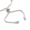 Brass Pave Clear Cubic Zirconia Rectangle & Flat Round Slider Bracelets BJEW-B094-01P-3