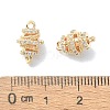 Brass Micro Pave Clear Cubic Zirconia Connetor Charms KK-A194-01G-3