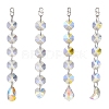 Christmas Glass Octagon Beads Hanging Suncatchers HJEW-JM02269-1