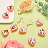 8Pcs 2 Colors Painted Glass Beads Enamel Beads LAMP-SZ0001-84-4