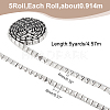 5 Yards Stainless Steel Square Rivet Studed Cord STAS-WR0001-02P-2