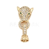 Brass Micro Pave Cubic Zirconia Fold Over Clasps KK-C075-05G-1