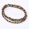 1 Strand Faceted Bicone Full Copper Plated Glass Beads Strands X-EGLA-J026-3mm-F16-3