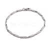 Tarnish Resistant Unisex 201 Stainless Steel Bar Link Chain Bracelets BJEW-L637-35B-P-4