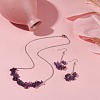 Natural Amethyst Chips Beaded Jewelry Set SJEW-JS01231-03-2