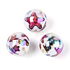 Ocean Theme Printed Opaque Acrylic Beads MACR-T048-07C-1