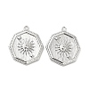 Brass with Micro Pave Clear Cubic Zirconia Pendants KK-B062-05P-3