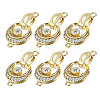  6Pcs Brass Fold Over Clasp with Crystal Rhinestone KK-CA0002-69A-1