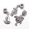 Tibetan Style Alloy European Dangle Charms PALLOY-P113-02-1