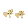 Heartbeat Ion Plating(IP) 304 Stainless Steel Stud Earring Findings STAS-I206-104G-1